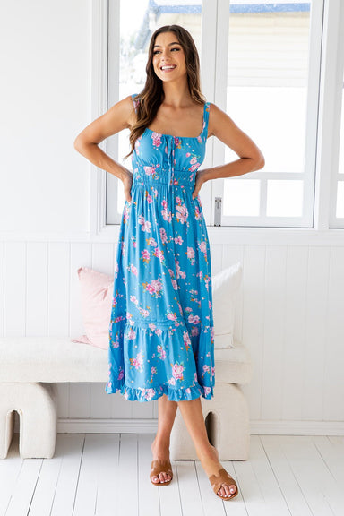 The Nellie Dress - Teal Garden - Sparrow & Finch Boutique