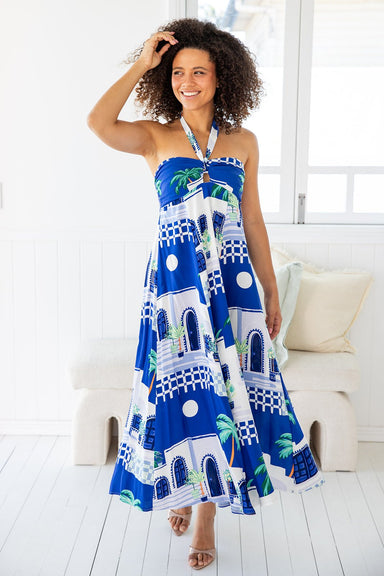 The Nyla Dress - Paros Blue - Sparrow & Finch Boutique