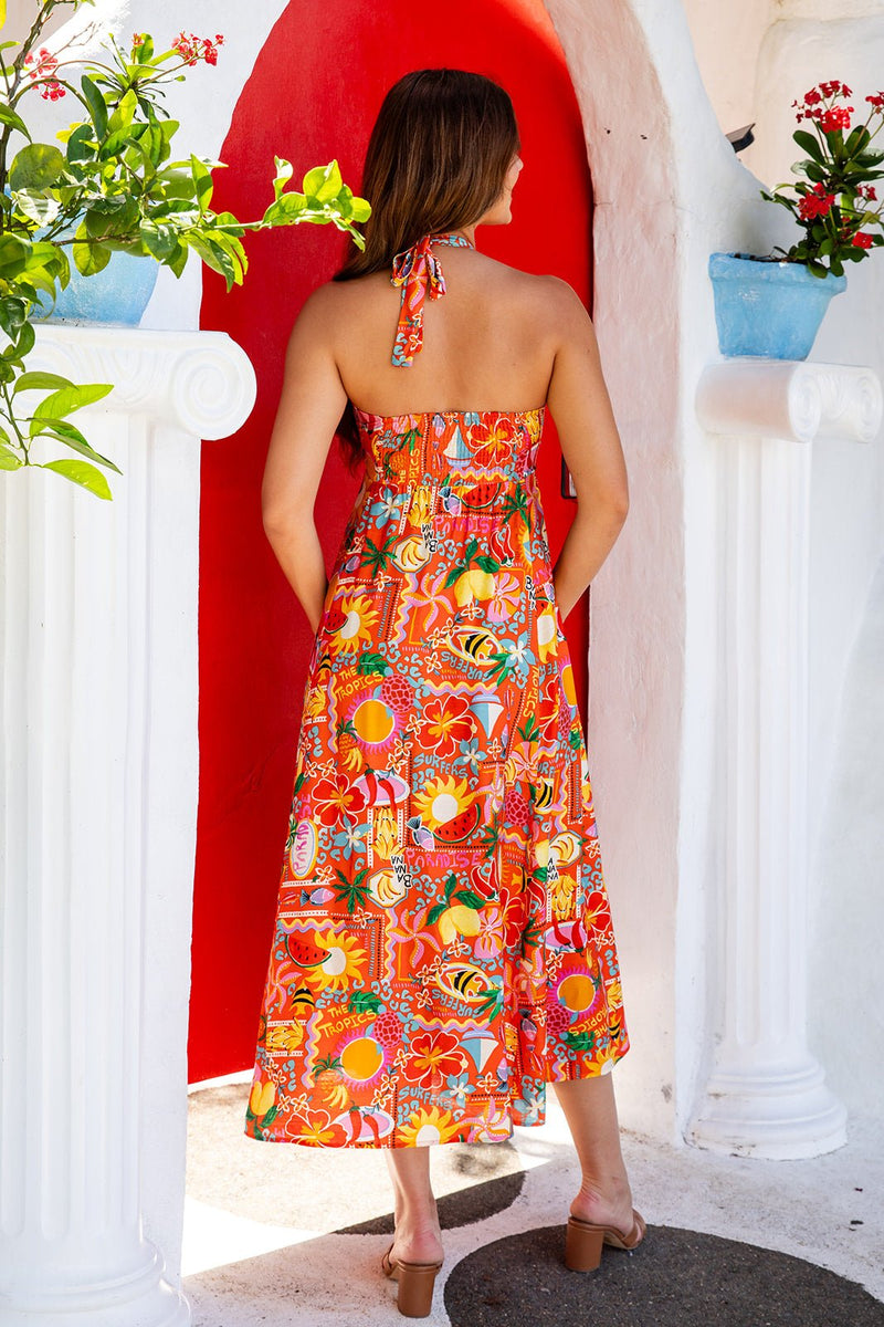 The Nyla Dress - Sunset Tropics