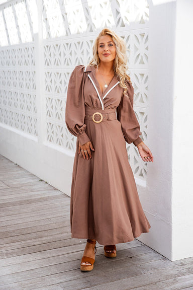 The Oriana Dress - Brown - Sparrow & Finch Boutique