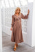 The Oriana Dress - Brown - Sparrow & Finch Boutique