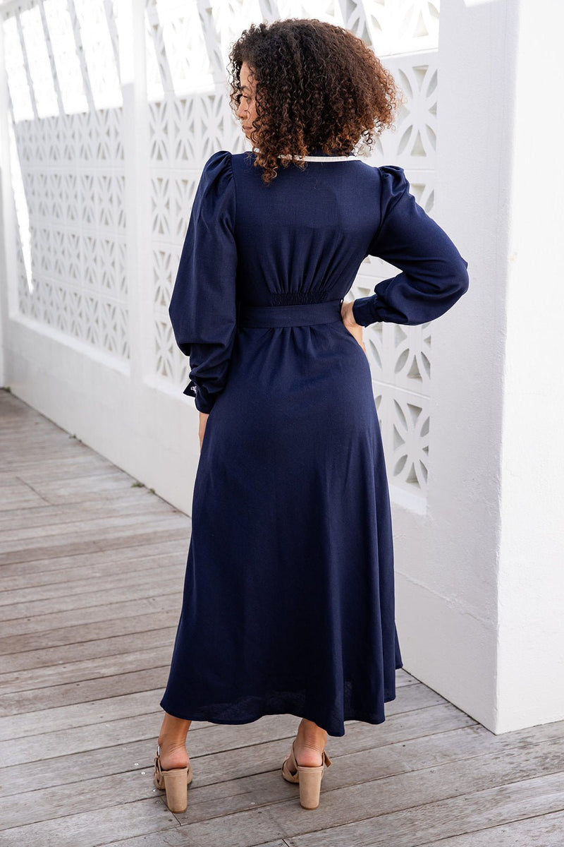 The Oriana Dress - Navy
