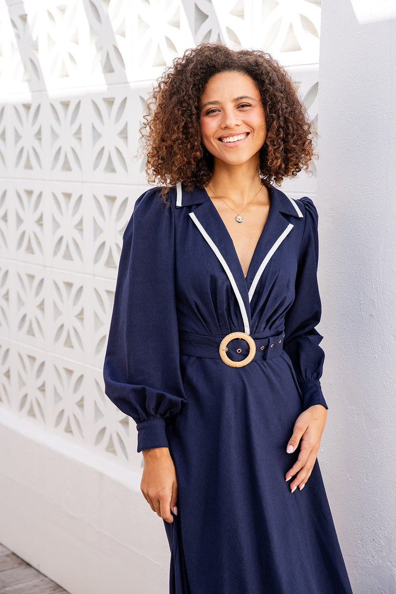 The Oriana Dress - Navy