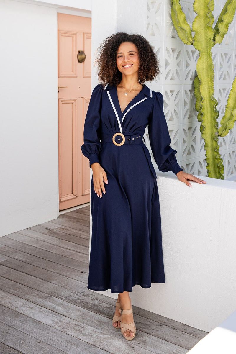 The Oriana Dress - Navy