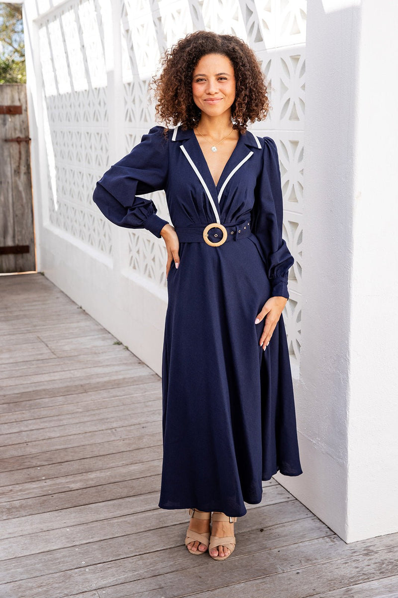The Oriana Dress - Navy