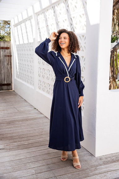 The Oriana Dress - Navy - Sparrow & Finch Boutique