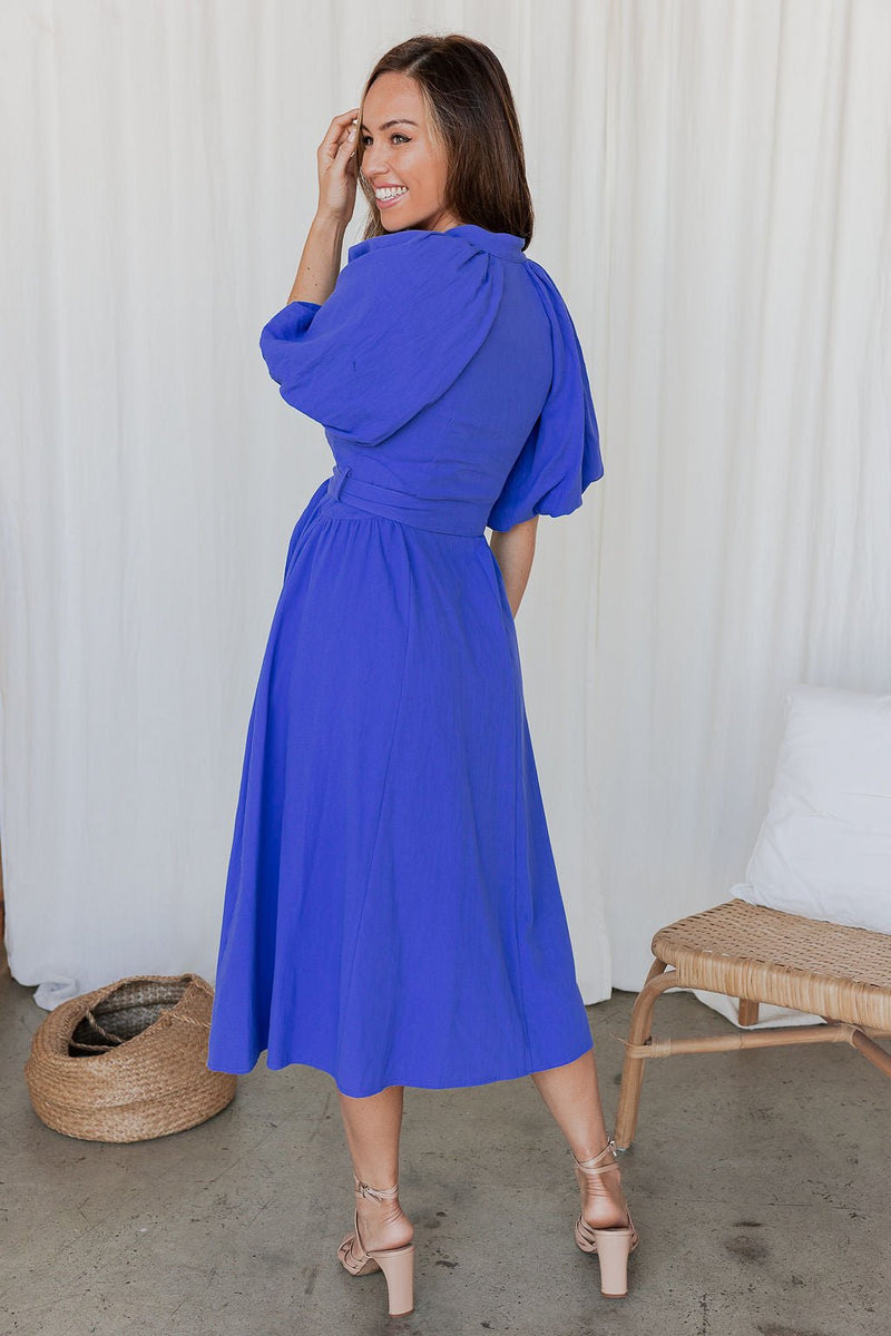 The Priya Dress - Blue Azure