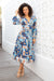 The Rina Dress - Blue Deco - Sparrow & Finch Boutique