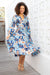 The Rina Dress - Blue Deco - Sparrow & Finch Boutique