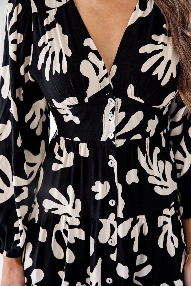 The Rina Dress - Dark Tropical