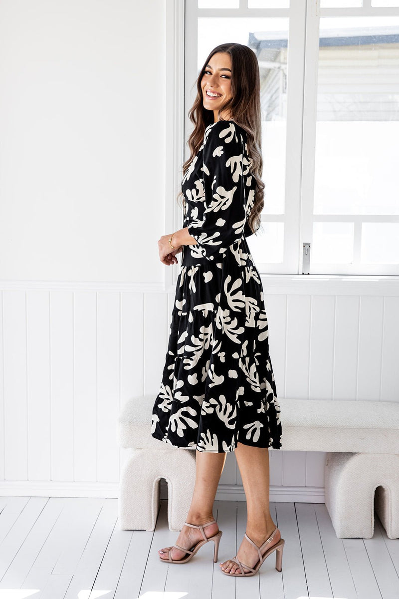 The Rina Dress - Dark Tropical