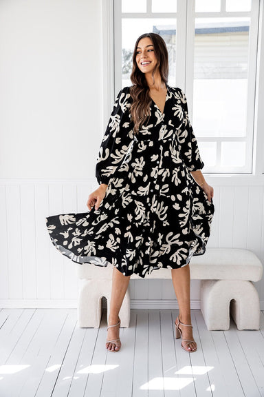 The Rina Dress - Dark Tropical - Sparrow & Finch Boutique