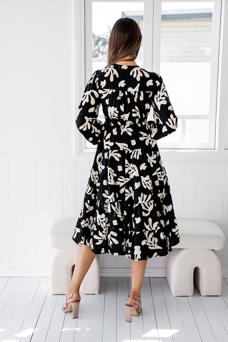 The Rina Dress - Dark Tropical