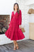 The Rina Dress - Deep Red - Sparrow & Finch Boutique