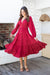 The Rina Dress - Deep Red - Sparrow & Finch Boutique