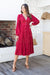 The Rina Dress - Deep Red - Sparrow & Finch Boutique