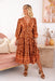 The Rina Dress - Floral Rust - Sparrow & Finch Boutique