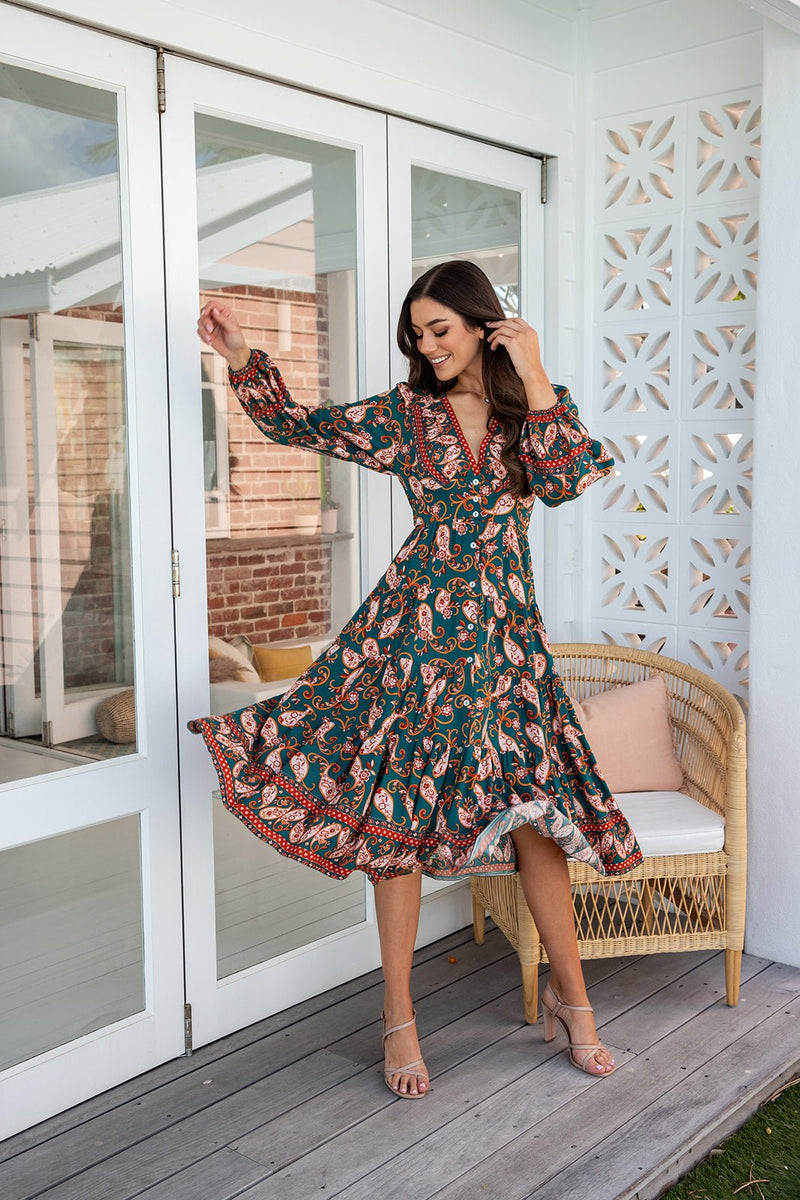 The Rina Dress - Regal Green