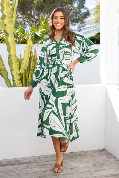 The Roseau Dress - Palm Paradise - Sparrow & Finch Boutique