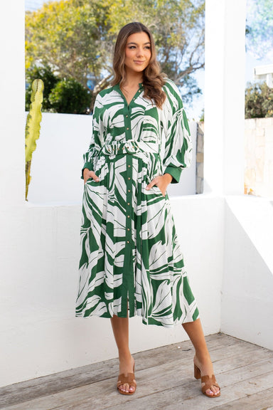 The Roseau Dress - Palm Paradise - Sparrow & Finch Boutique