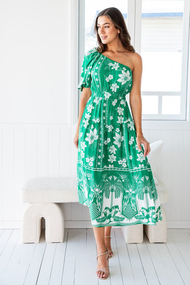 The Samaya Dress - Tropical Green - Sparrow & Finch Boutique