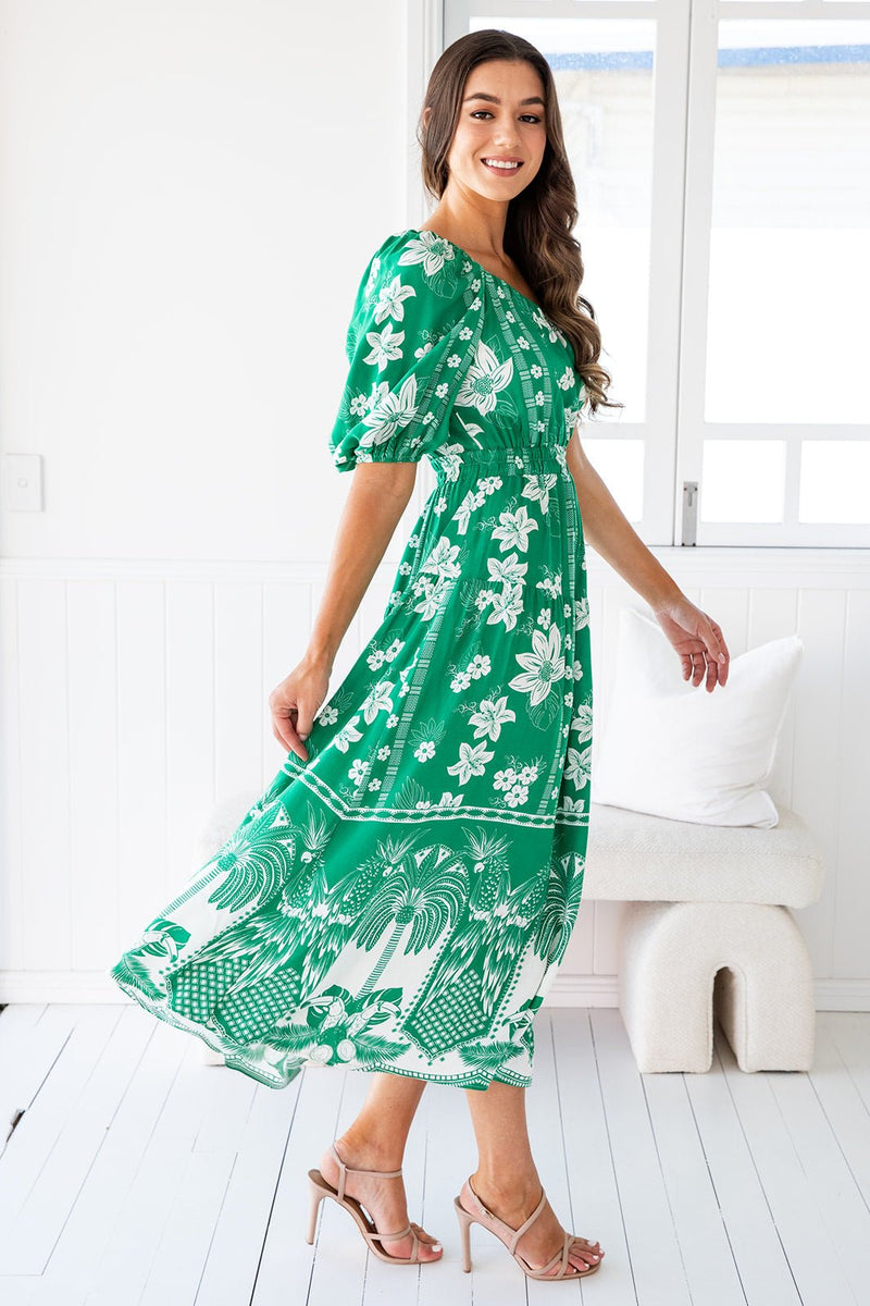 The Samaya Dress - Tropical Green