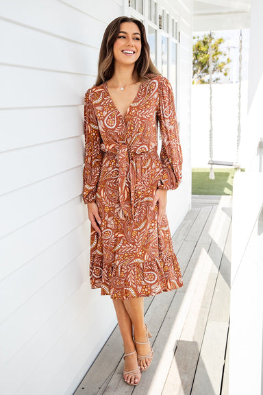 The Sandy Dress - Floral Russet - Sparrow & Finch Boutique