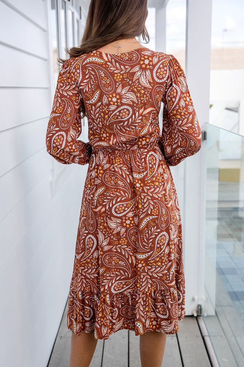 The Sandy Dress - Floral Russet