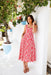 The Sangria Dress - Carmine Flair - Sparrow & Finch Boutique