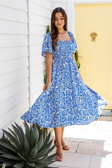 The Sarlie Dress - Hawaiian Blue - Sparrow & Finch Boutique