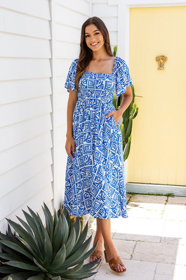 The Sarlie Dress - Hawaiian Blue - Sparrow & Finch Boutique