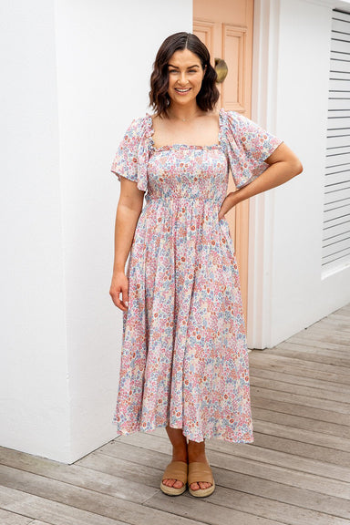 The Sarlie Dress - White Blossom - Sparrow & Finch Boutique