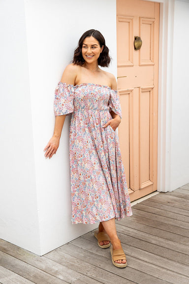 The Sarlie Dress - White Blossom - Sparrow & Finch Boutique