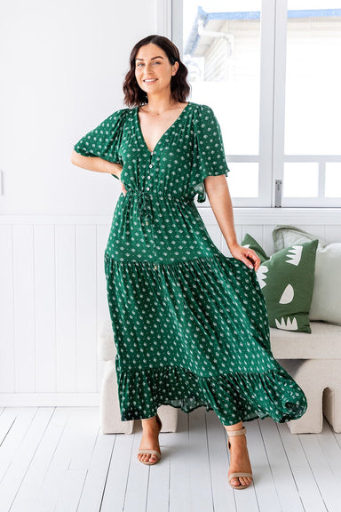 The Scarlett Dress - Highland Green - Sparrow & Finch Boutique