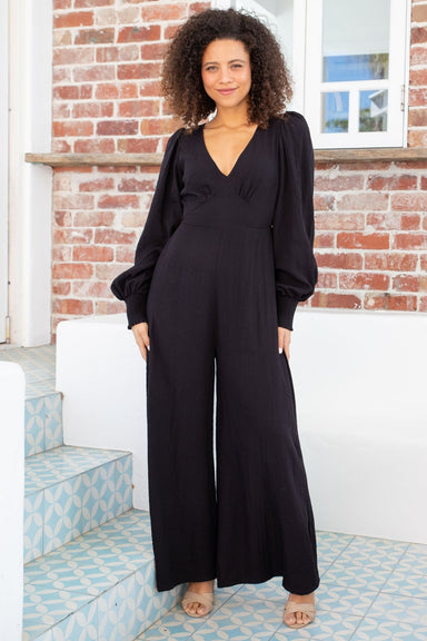 The Seraphina Jumpsuit - Onyx - Sparrow & Finch Boutique