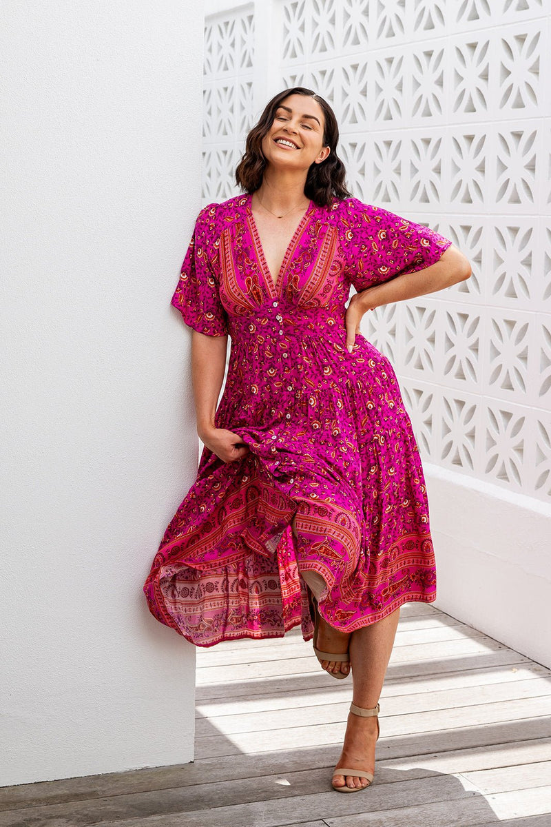 The Sienna Dress - Royal Fuchsia