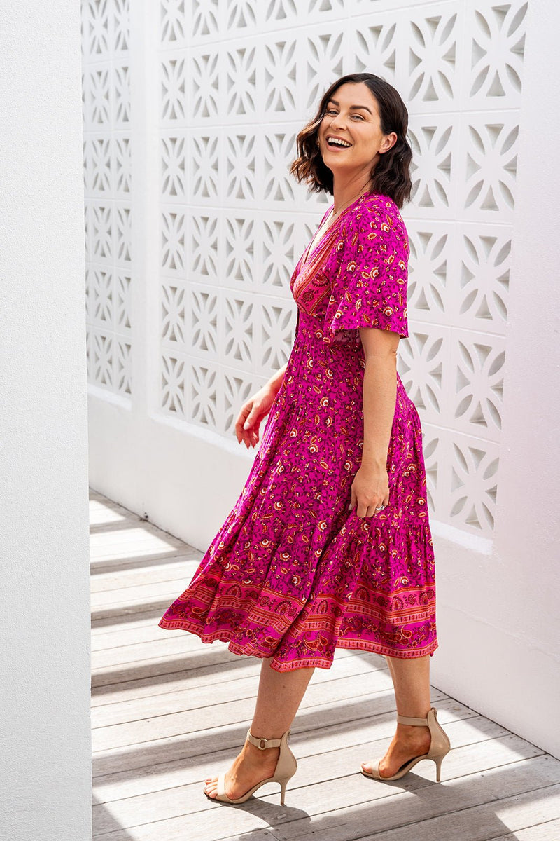 The Sienna Dress - Royal Fuchsia