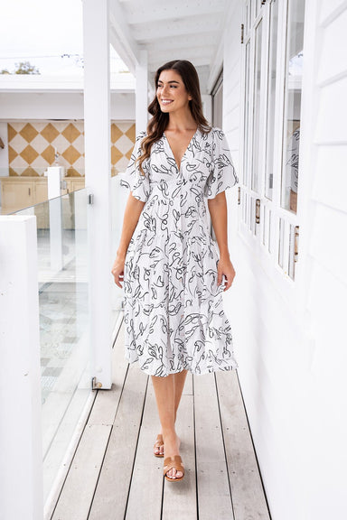 The Sienna Dress - Sketch Art - Sparrow & Finch Boutique