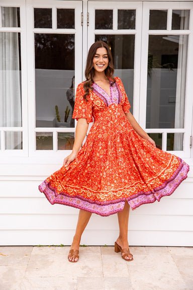 The Sienna Dress - Sweet Tangerine - Sparrow & Finch Boutique