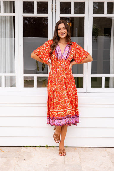 The Sienna Dress - Sweet Tangerine - Sparrow & Finch Boutique
