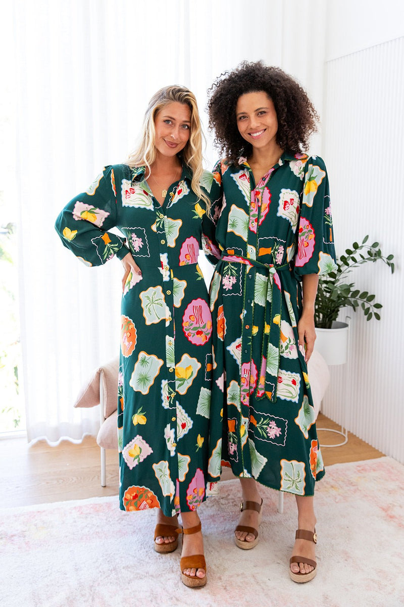 The Sophia Dress - Flora Verde