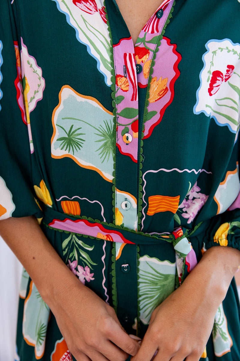 The Sophia Dress - Flora Verde