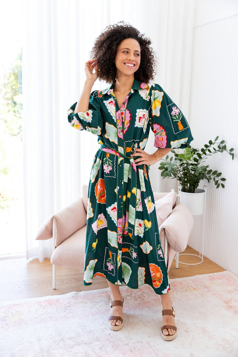 The Sophia Dress - Flora Verde