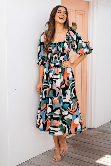 The Valara Dress - Watercolour - Sparrow & Finch Boutique