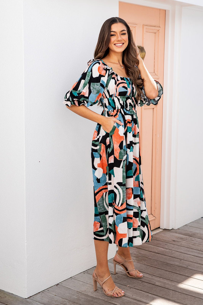 The Valara Dress - Watercolour