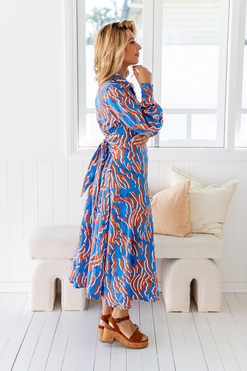 The Xanthe Dress - Blue Tiger