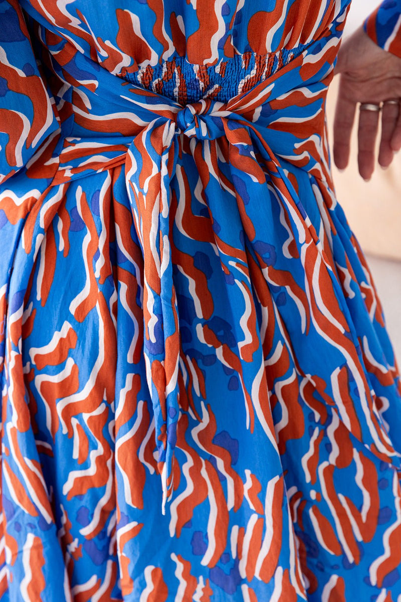 The Xanthe Dress - Blue Tiger