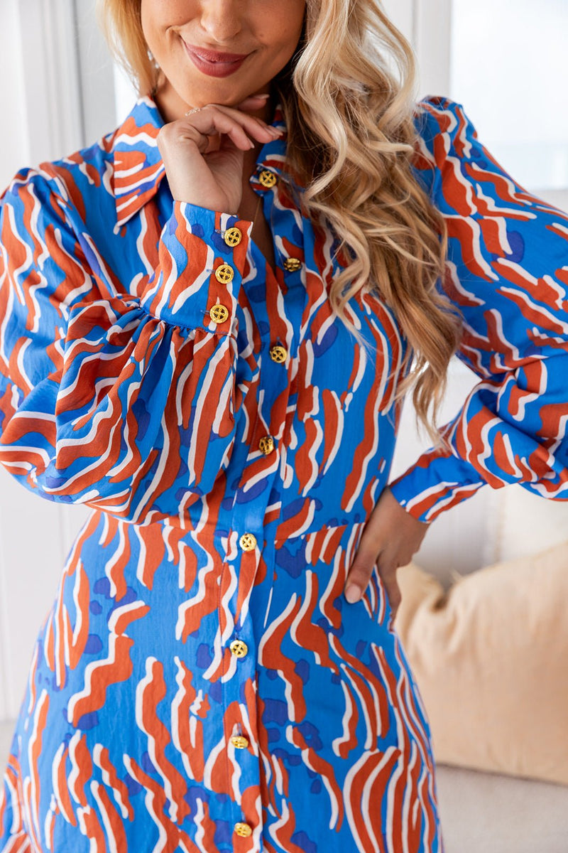 The Xanthe Dress - Blue Tiger