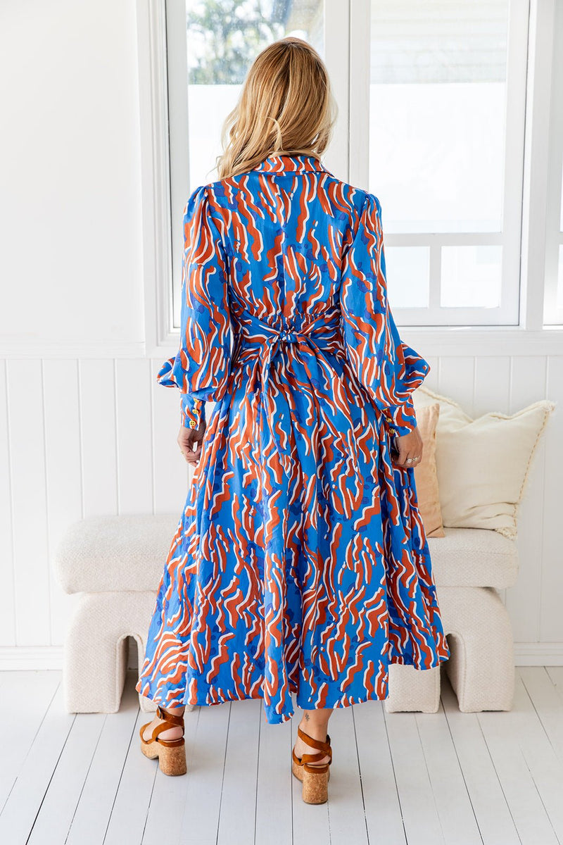 The Xanthe Dress - Blue Tiger