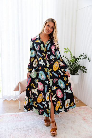 The Xanthe Dress - Mythos Noir - Sparrow & Finch Boutique